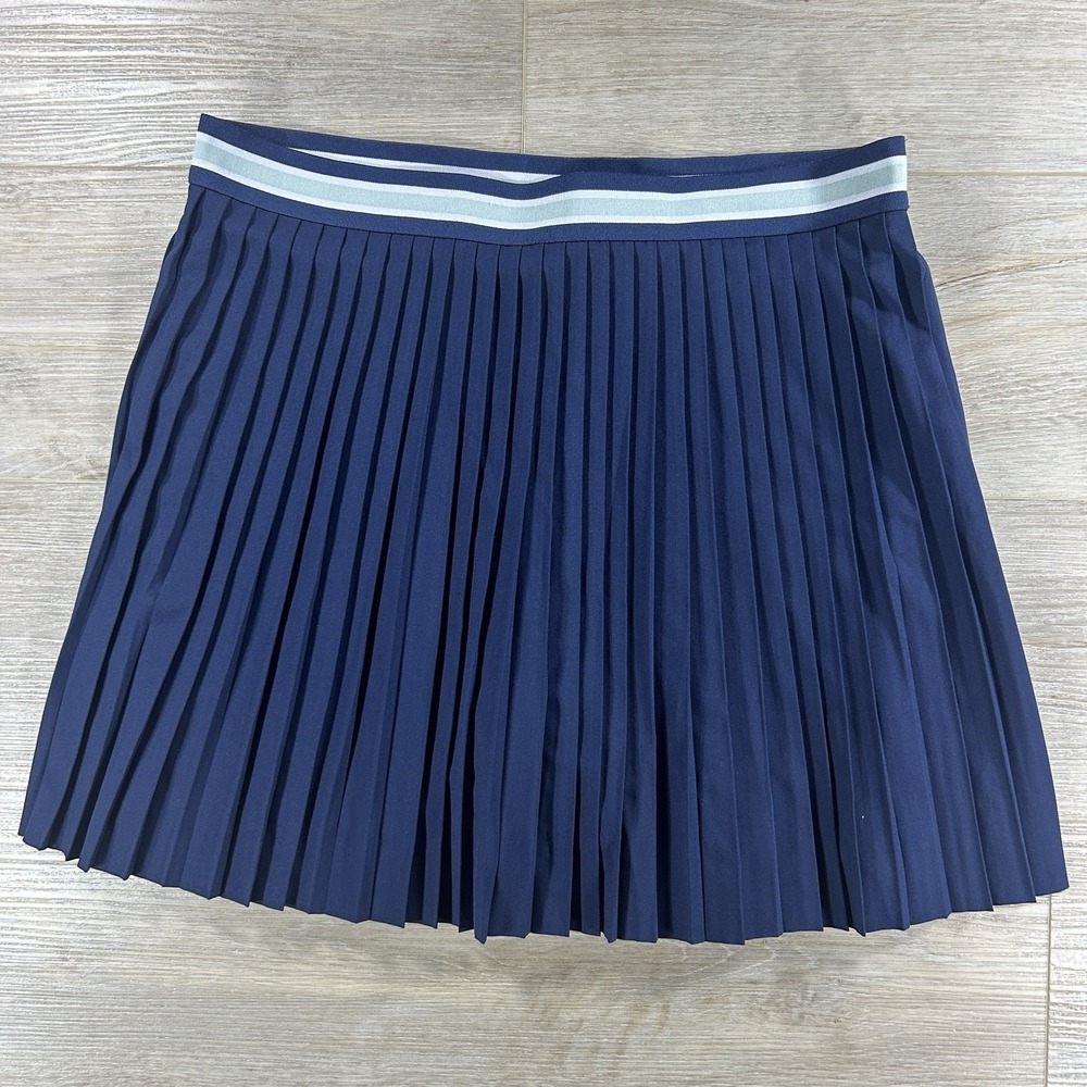 Lou & Grey Loft  Large Wanderweave‎ Pleated Tennis Golf Skort Navy Mini Skort